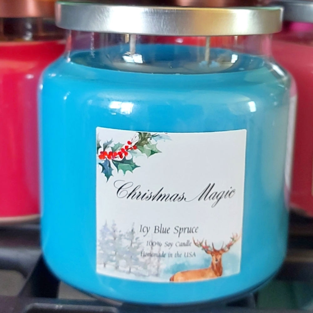 Christmas Magic blue spruce candle